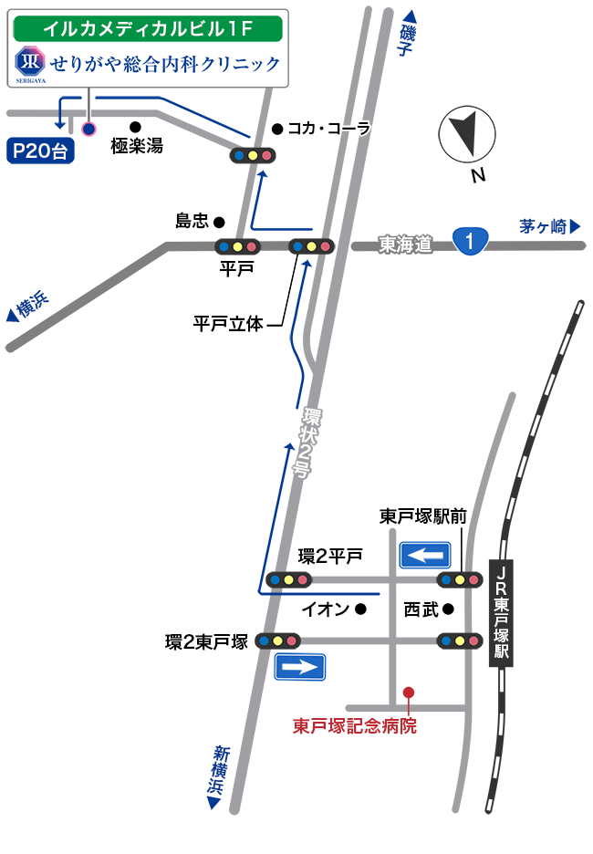 東戸塚駅からの案内図